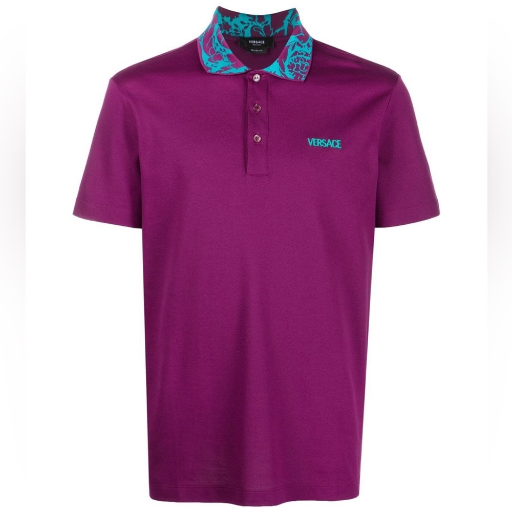 VERSACE Logo-Embroidered Polo